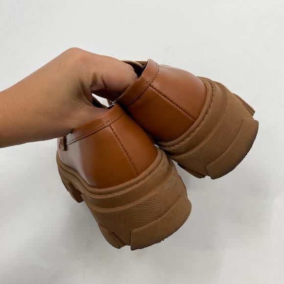 Alohas Tan & white trailblazers bicolor leather chunky loafers - Picture 7 of 11